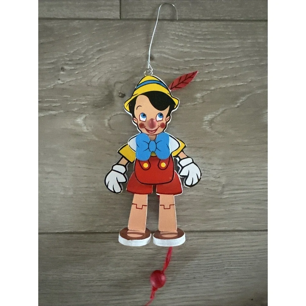 Vintage 1988 Pinocchio Wooden Pull Puppet The Walt‎ Disney Company